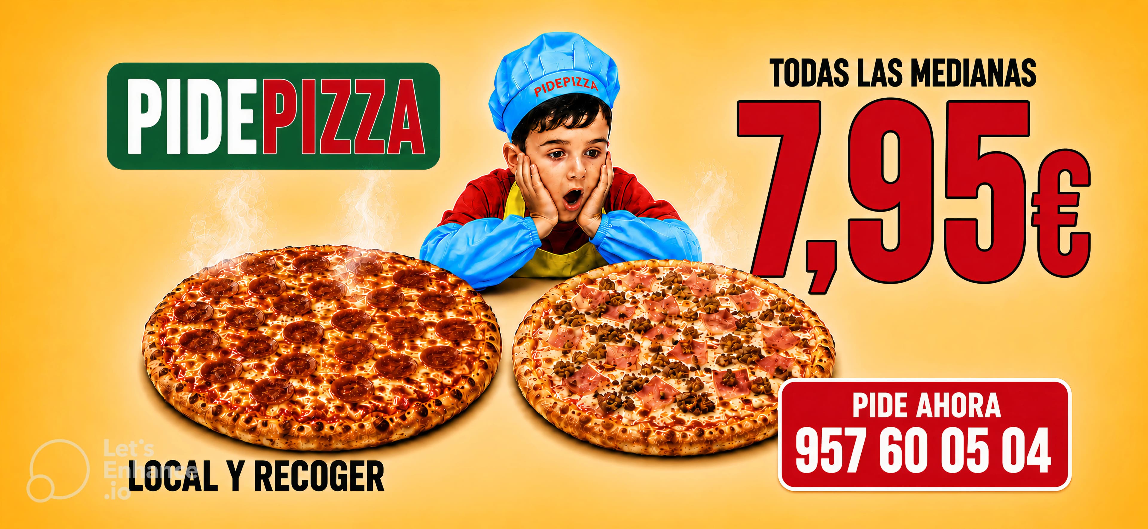 Todas las medianas a 7,95€ en Pidepizza Puente Genil — local y recoger